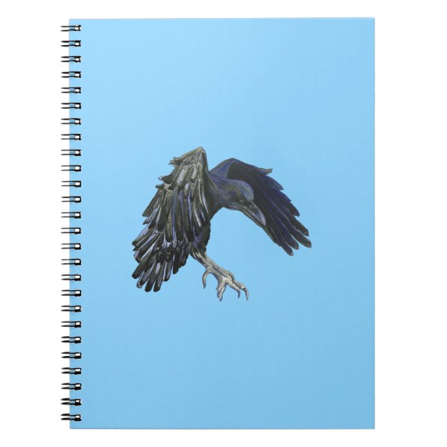 Black Crow Master of Time Illustration Sky Blue Notebook (Front)
