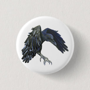 Black Crow Master of Time Illustration White 3 Cm Round Badge
