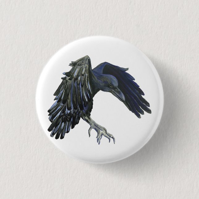 Black Crow Master of Time Illustration White 3 Cm Round Badge (Front)