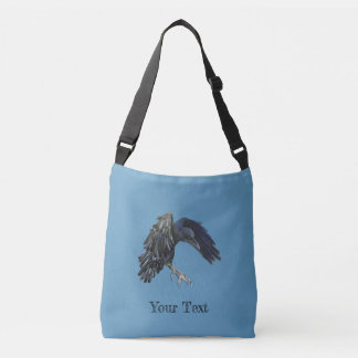 Black Crow Master of Time Personalised Sky Blue Crossbody Bag