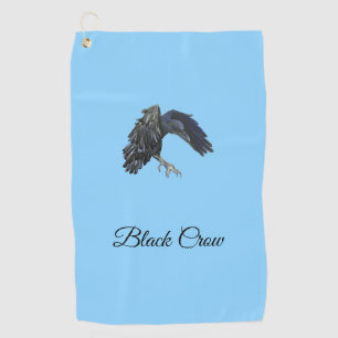 Black Crow Master of Time Personalised Sky Blue Golf Towel