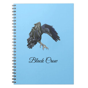 Black Crow Master of Time Personalised Sky Blue Notebook