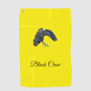 Black Crow Master of Time Personalised Yellow Golf Towel