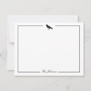 Black Crow Modern Spooky Personalised Stationery Card