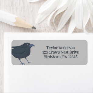 Black Crow on Grey Return Address