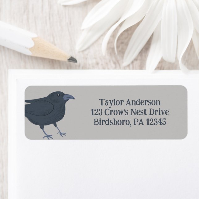 Black Crow on Grey Return Address (Insitu)