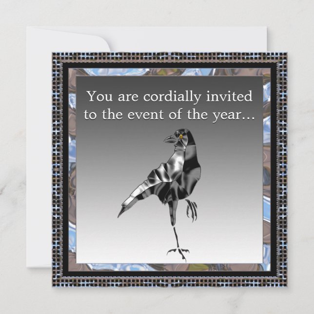 Black Crow Party Invitation (Front)