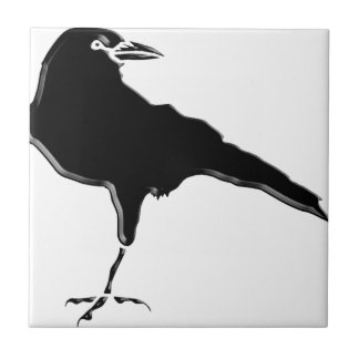 Black Crow Rustic Gothic Bird Tile