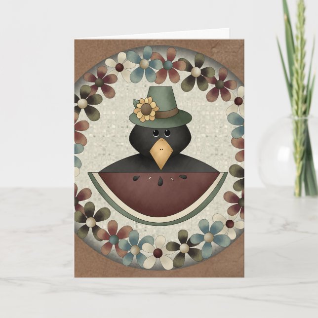 Black Crow Thanksgiving Card (Front)