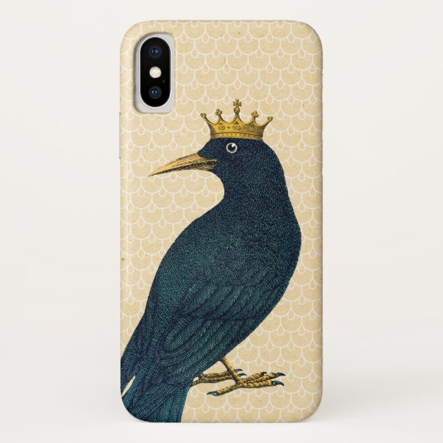 Black Crow Wearing a Gold Crown Case-Mate iPhone Case (Back)