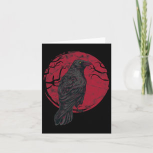 Black Crow Witchcraft Occult Gothic Creepy Hallowe Card