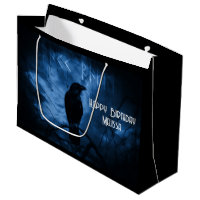 Black Crow with Runes Dark Goth Style Birthday