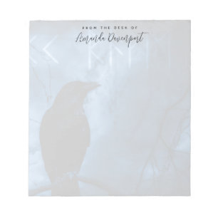 Black Crow with Runes Dark Goth Style Notepad