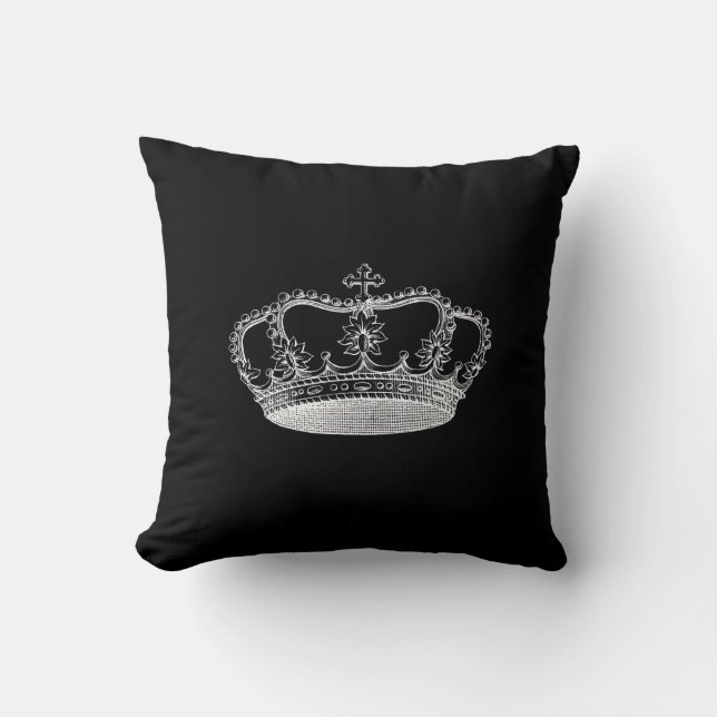 Black Crown (B) Throw Pillow 20" x 20" (Front)