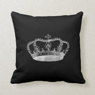 Black Crown (B) Throw Pillow 20" x 20"