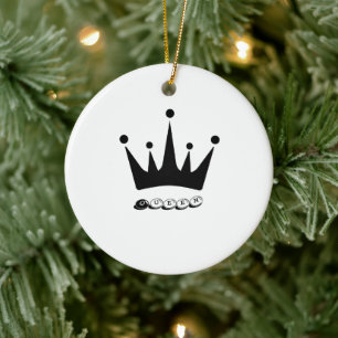 Black Crown Queen Text Style Ceramic Circle  Ceramic Tree Decoration