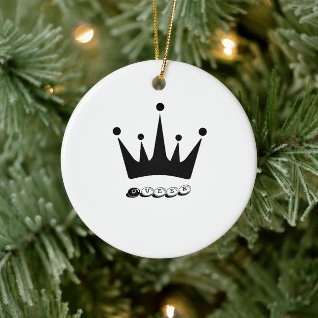 Black Crown Queen Text Style Ceramic Circle  Ceramic Tree Decoration (Tree)