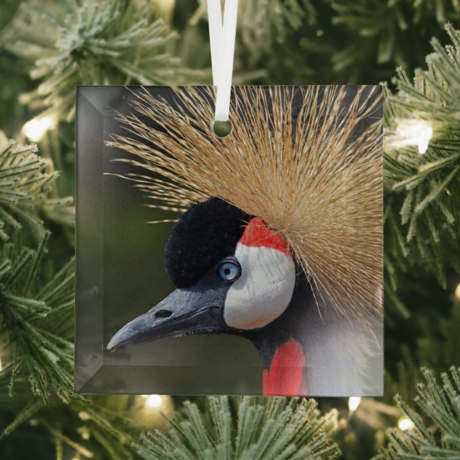Black crowned crane glass tree decoration (Insitu)
