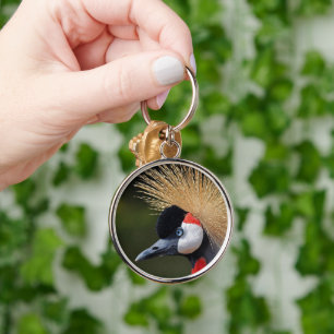 Black crowned crane key ring