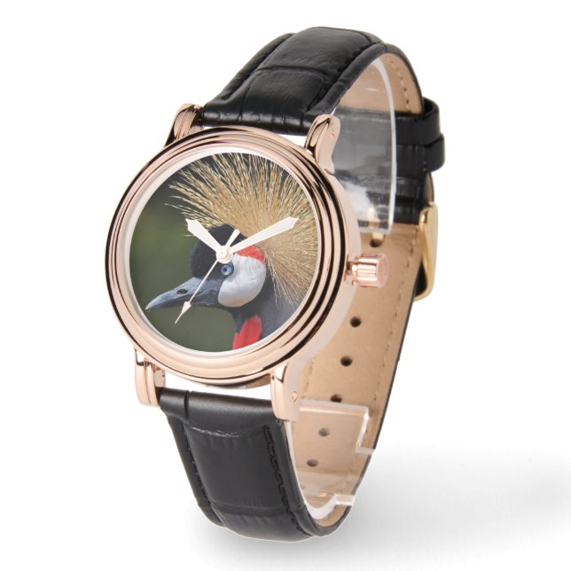 Black crowned crane watch (Angle)