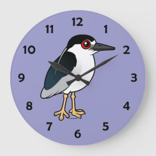 Black-crowned Night Heron Large Clock