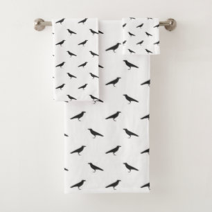 Black crows Bathroom Towel Set