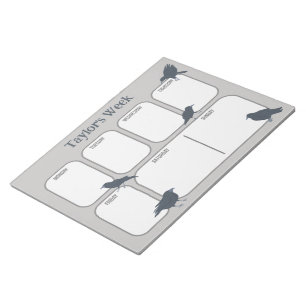 Black Crows Personalised Weekly Planner Notepad