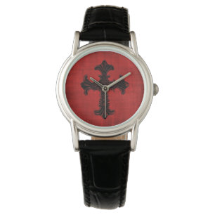 Black Crucifix on Red Watch