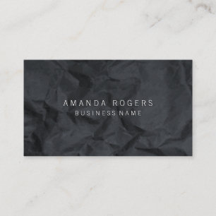 Black Crumpled Paper Business Card