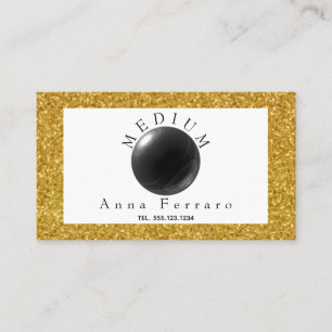 Black Crystal Ball & Gold for Fortune Telling Business Card