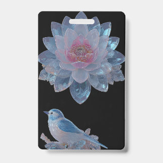 Black Crystal Lily Name Badge | ID Badge