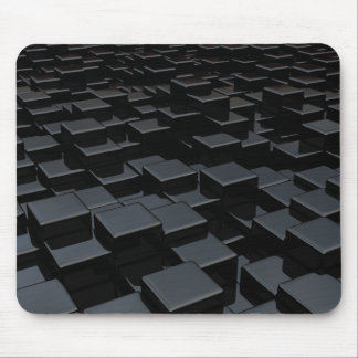 Black cube world mouse mat