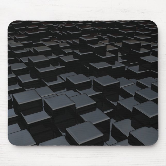 Black cube world mouse mat (Front)