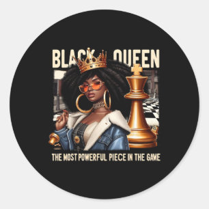 Black Culture Black Queen Chess Empowerment Black  Classic Round Sticker