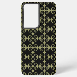 Black Curl Pattern Samsung Galaxy Case