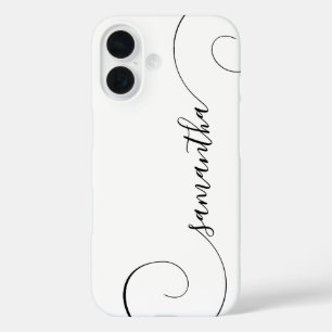 Black Curly Signature iPhone 16 Case