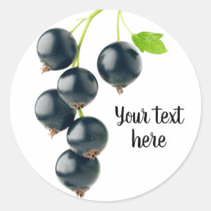 Black currants classic round sticker