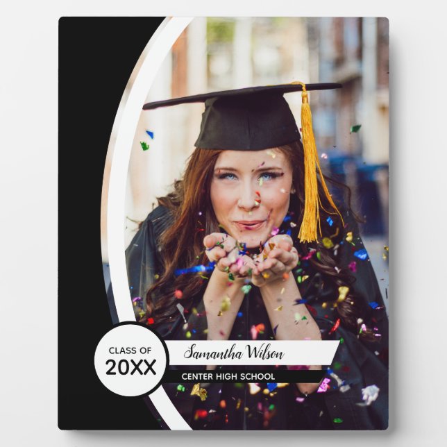 Black Curved Frame Photo Graduation (Front)