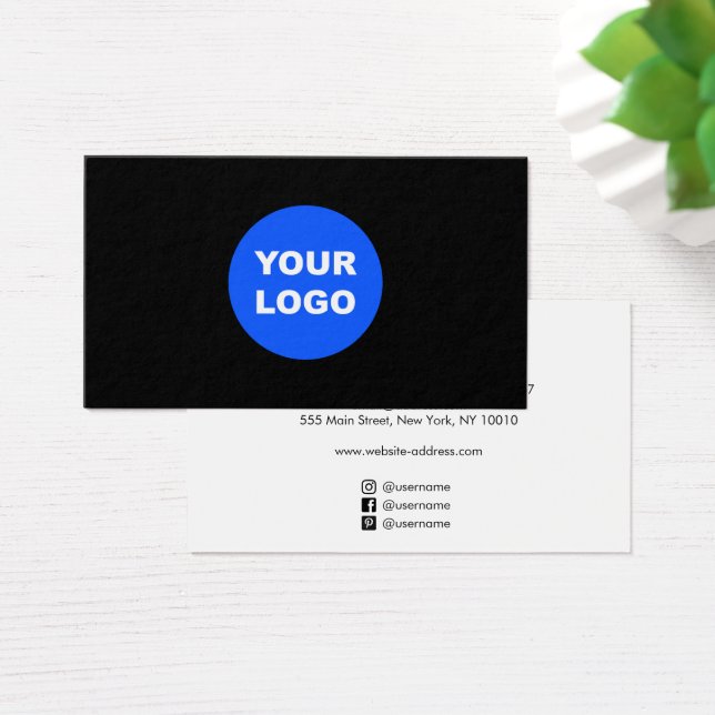  Black Custom Add Your Logo  Social Media Icons (Desk)