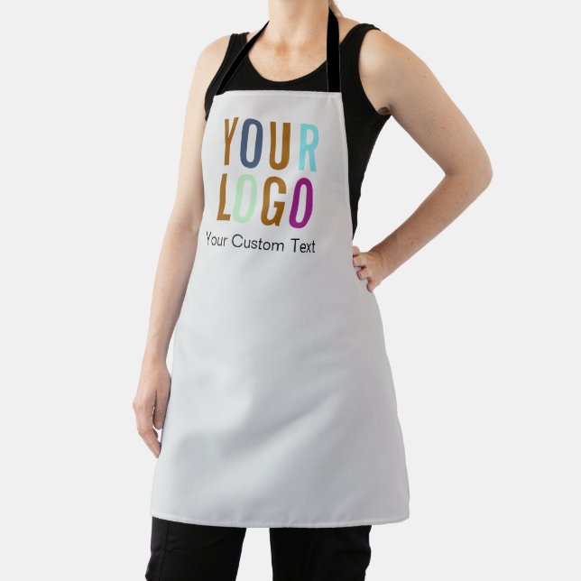 Black Custom Business Apron with Logo Personalised (Insitu)