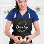 Black Custom Business Apron with Logo Personalised<br><div class="desc">Enhance your professional image and promote your business with these customisable white logo aprons. Perfect for various industries and occasions, these aprons allow you to showcase your logo and create a cohesive and branded look for your staff or corporate event. Whether you own a restaurant, cafe, retail store, or any...</div>