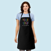 Black Custom Business Apron with Logo Personalised
