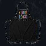 Black Custom Business Apron with Logo Personalised<br><div class="desc">Personalise this all-over-print apron with your own company logo or picture and custom text. The text can be a name, business tagline, website address, social media handle, or other personalised text to express yourself. Available in black and other colours (all colours are customisable). Available in large, medium, and child size....</div>