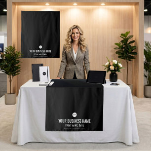 Black custom business expo Logo table runner Tapestry
