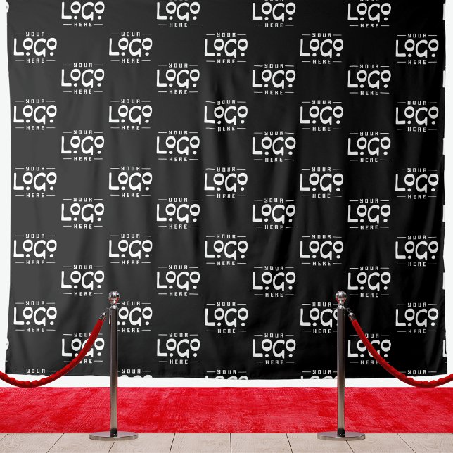 Black Custom Business Logo Backdrop Minimal Tapestry (Creator Uploaded)