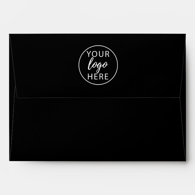 Black Custom Business Logo Envelope (Back (Top Flap))