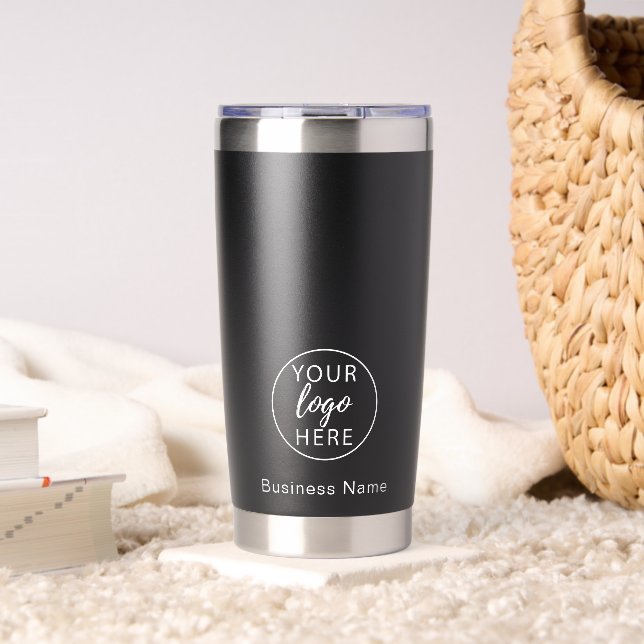 Black Custom Business Logo Insulated Tumbler (Living Room (Rotated))