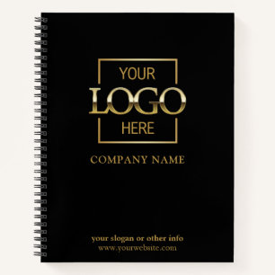 Black Custom Business Logo Promotional Branding Notebook