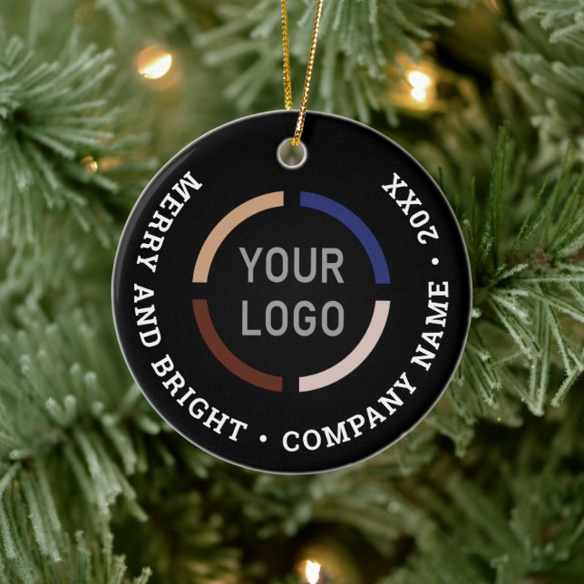 Black custom business ornaments with logo (Tree)