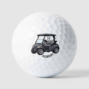 Black Custom Cart Clubs Monogram Personalised Nam Golf Balls